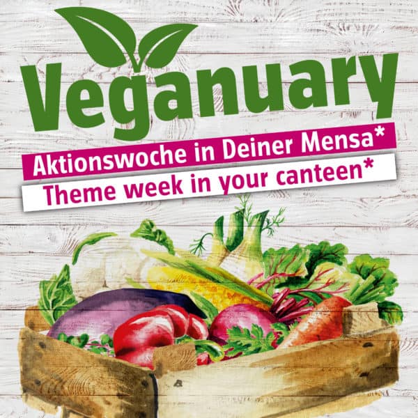 Plakat zur veganen Woche in der Mensa